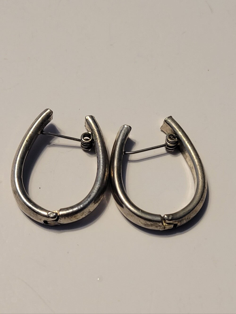 Silver Hoop Earrings - Classic Silver Horseshoe Style